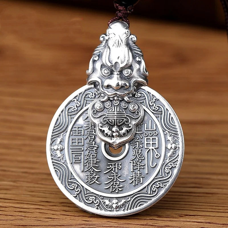 Blessing Ward Off Evil Univers Mountain Ghosts Coin Pendant For Men Jewelry Vintage Wealth Aniaml Pixiu Necklace Male Accessory