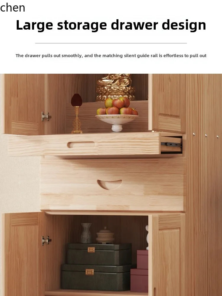 HXL Modern Style Cabinet Household Living Room Buddha Statue Standing Cabinet God of Wealth Bodhisattva Offering Table Offering