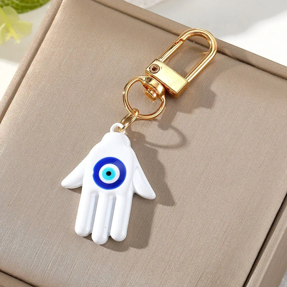Turkish Blue Evil Eye Keychain Luckly Owl Elephant Butterfly Tortoise Charms With Key Holder Handbag Decorations For Women Men