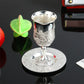 Silver Plated Kiddush Cup Nickel Plated Wine Cup with Saucer Jewish Shabbos Goblet Passover for Havdalah Passover Gift