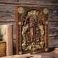 Vintage People Jesus Christ Icon of Ascension Wooden Home Living Lion Statue