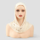 Hot Selling Ins Soft Jersey Instant Hijab Scarf for Women Muslim Solid Color Ready to Wear Hijab  Sport Underscarf Headwraps