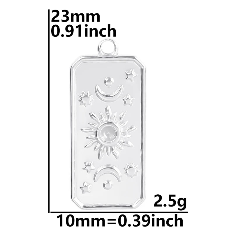 100% Stainless Steel Moon Pendants For Jewelry Making Supplies Various Luna Animal Wings Sun Star Eye Charms In Bulk Accessories
