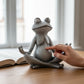 VILEAD Original Design Meditating Frog Sage Resin Zen Artistic Figurine Decorative Garden Statue Home Office Desk Decor