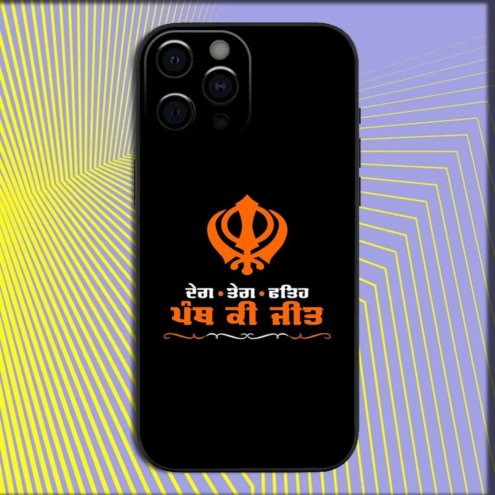 Sikh Khanda Sikhism SOVEREIGN Phone Case For iPhone 16,15,14,13,12,11,Pro,X,XS,Max,XR,Plus,Mini Soft Black Cover