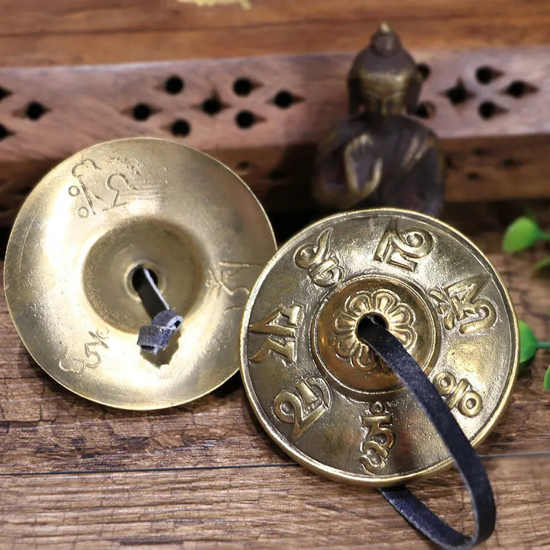 Tibetan Tingsha Cymbals Sanskrit Brass Chime Bells Meditation Gong for Spiritual Healing Mindfulness Yoga Buddhist