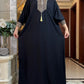 2025New Muslim Women Long Sleeve Autumn  Dress Cotton With Big Scarf Boubou Maxi Islam Women Dress African Abaya
