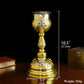 HTISOK Christian Chalice Church Ceremonial Supplies Alloy Metal Holy Cups Exquisitely Carved Holy Water Spoons And Cups