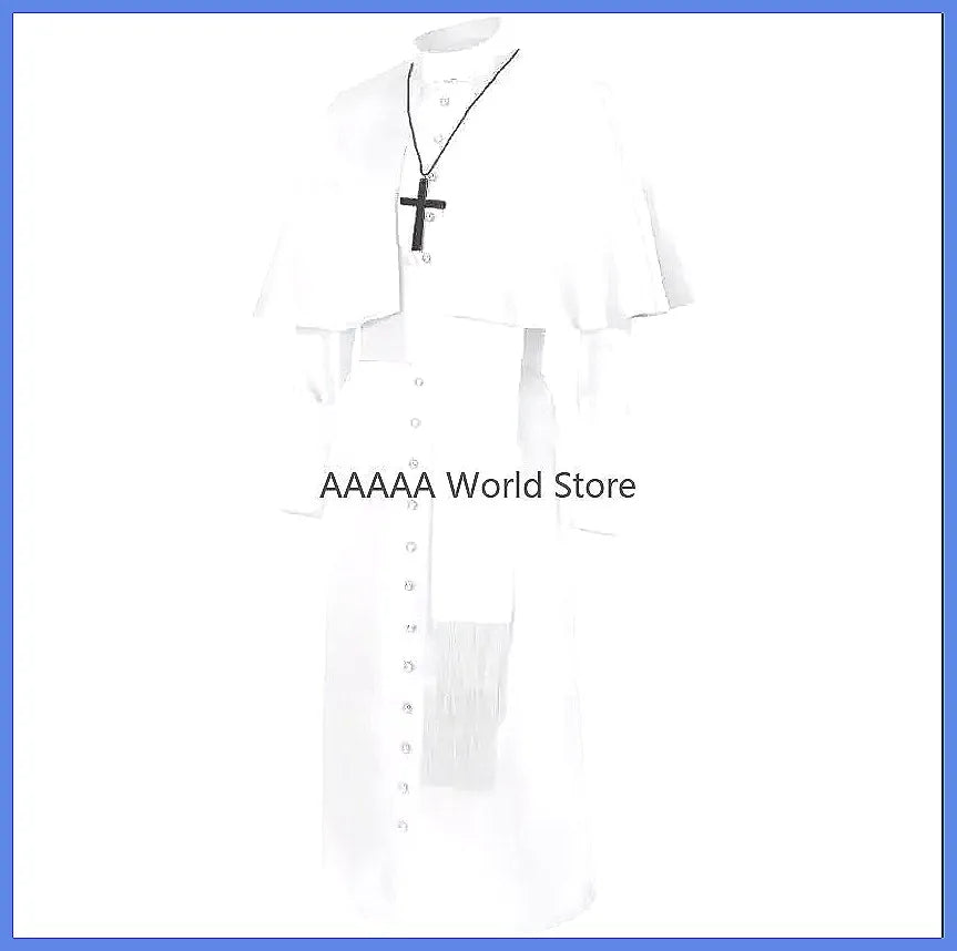 Medieval Priest Cosplay Costume Catholic Cassock Robe for Church Pastor Missionary Clergy