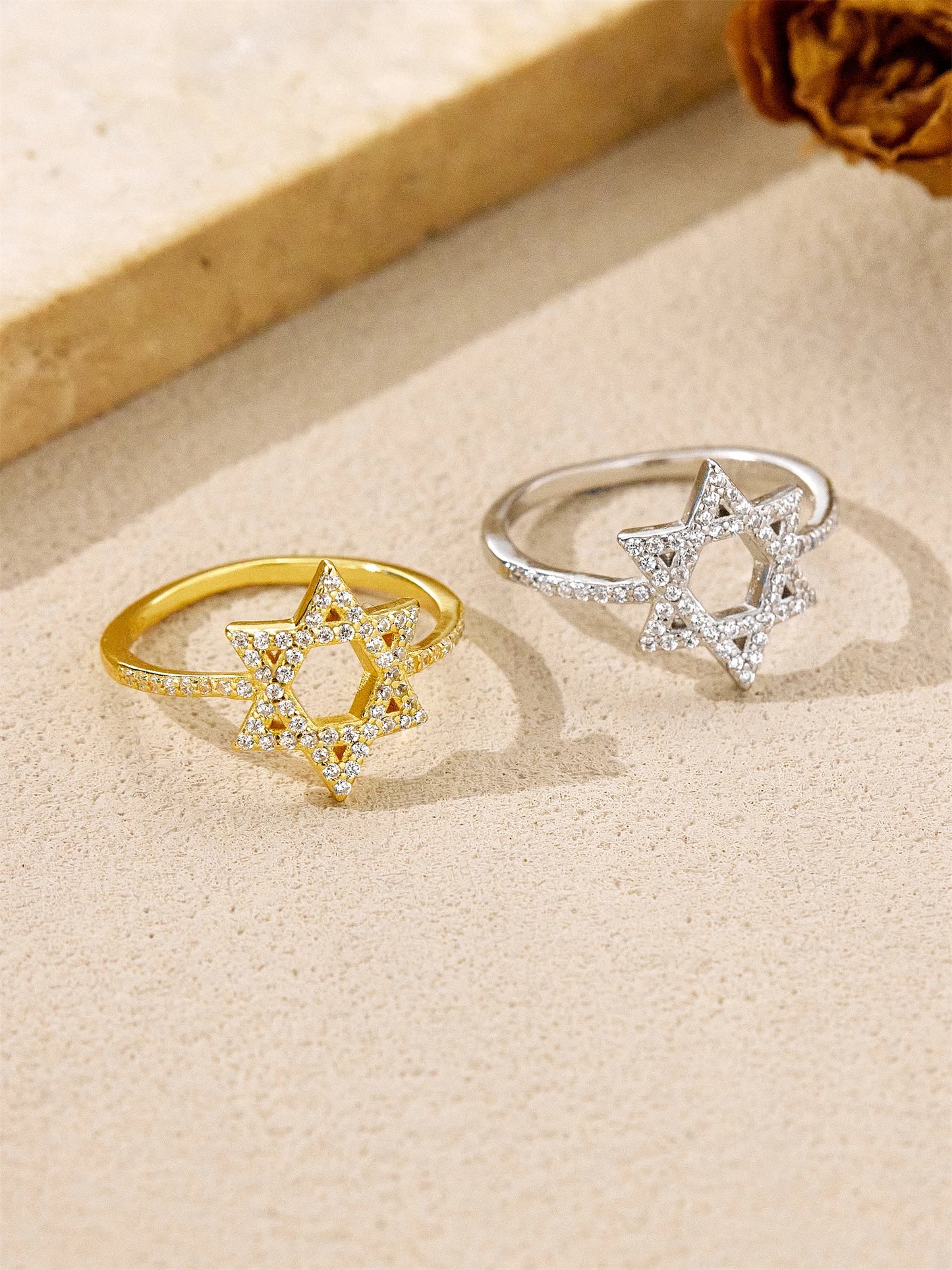 DPLAOPA 925 Sterling Silver Star of David Zircon CZ Engagement Ring 2025 New Luxury Classical Party Jewelry Gift for Women