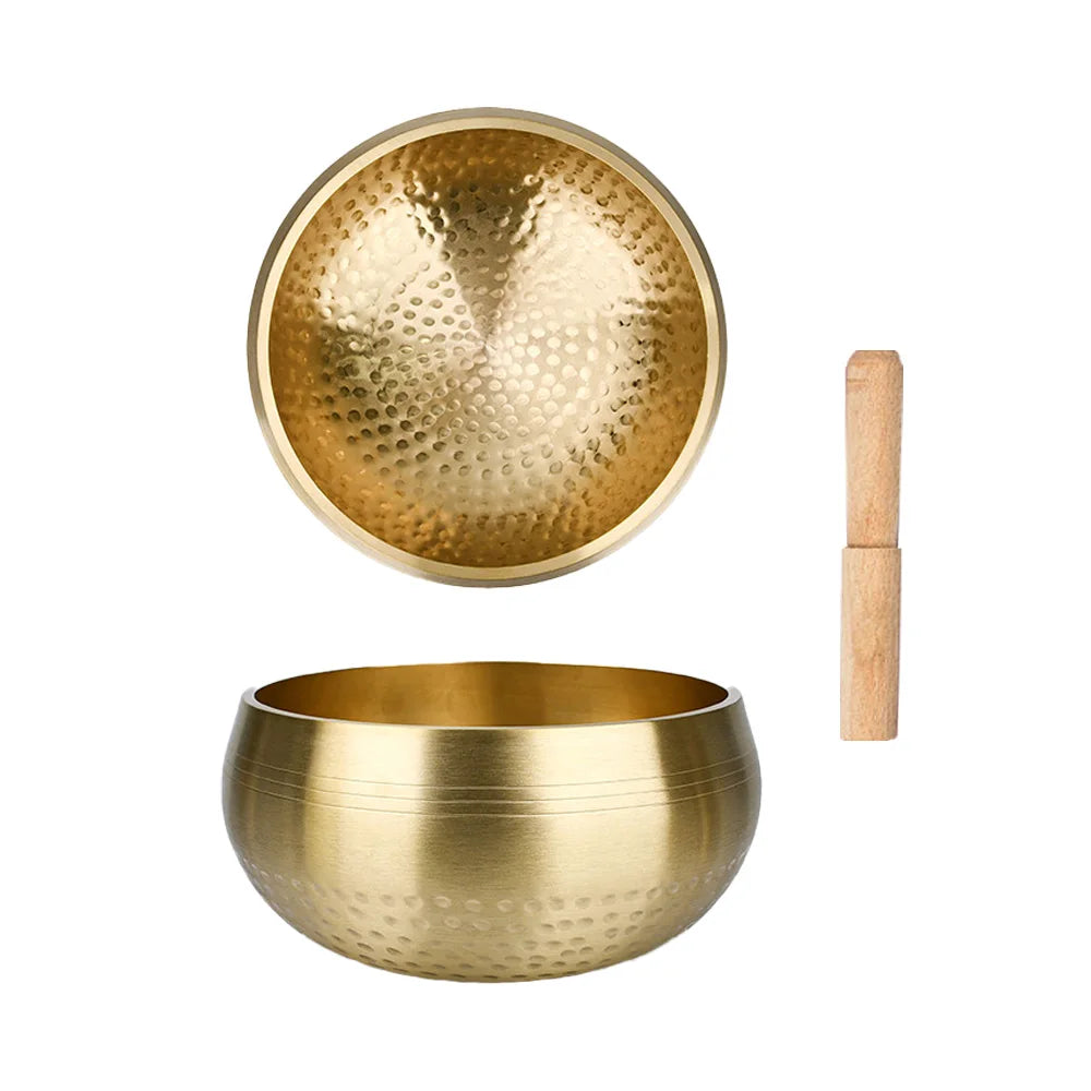 Handmade Tibetan Singing Bowl Set for Meditation Brass Chime Bells Yoga Mindfulness Healing Sound Therapy Zen Gongfu Tea Ceremon