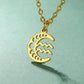 LIKGREAT Celtic Moon 12 Star Zodiac Sign Necklace Stainless Steel 12 Constellation Pendant Choker Crescent Jewelry Birthday Gift