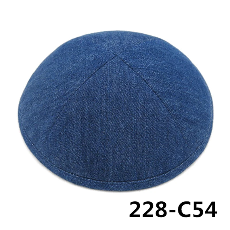 GIU 19cm Jewish Jean Denim Kippo Hats Caps Skullies Beaniest Kipa Yarmulke Kippah Dome For Wedding And Events
