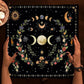 Tree Of Life Tarot Card Tablecloth Moon Phase Plants Table Cloth For Tarot Witch Wicca Altar Cloth Divination Cloth Card Pad