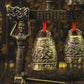 Chinese Old Meditation Gong with 7 Ornate Bell with Dragon Design Chinese Musical Instrument Bronze Metal Handicraft Home Decor