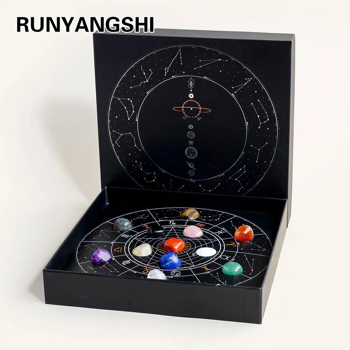 Natural Crystal Constellation Rolling Stone Set, Reiki Chakra Healing Wicca Massage Globe, Energy Balancing Tool for Wellness