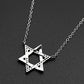 925 Sterling Silver Jewish Star of David Zircons Pendant Necklace for Women Silver Color Choker Chain Israel Magen Jewelry Gift