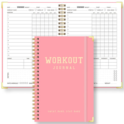 A5 Workout Journal,Fitness Planner Notebook with Cardio Tracker,Body Measurement Log,Goal Setting Organizer for Gym,Home Fitness