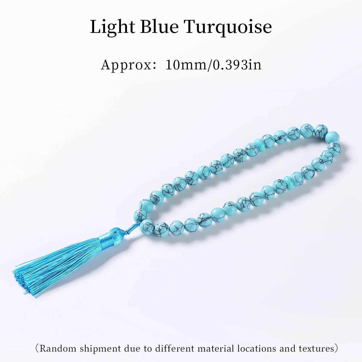 JD 10mm Natural Rose Quartz Bracelet Tassel Pendant 33 Prayer Beads Islamic Muslim Tasbih Allah Mohammed Rosary For Women Men