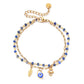 New Boho Handmade Color Evil Eye Hamsa Hand Charms Stainless Steel Bracelet Luxury Natural stone jewelry Accessories