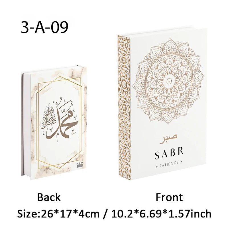 Islamic Mosque Luxury Fake Book Storage Box Kaaba Decorative Books Home Decor Coffee Table Bedroom Ornament Interior Decoration