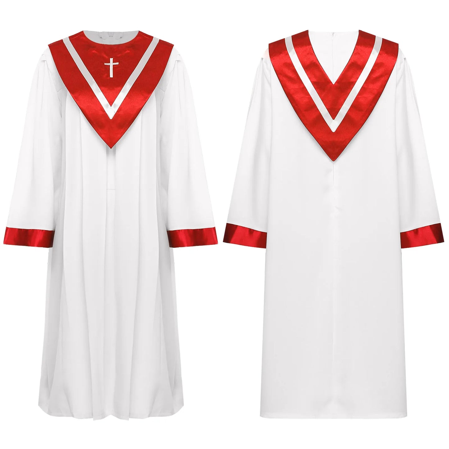 Women Church Clergy Robe Baptism Confirmation Officiant Costume Priest Preacher Dresses Choir Performance Praise Worship Dress
