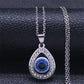 Greek Eye Fatima Hand Necklace for Women Men Stainless Steel Turkish Evil Blue Eye Protection Chain Islamic Jewelry  N8041S01