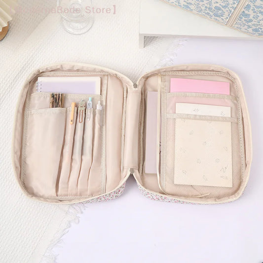 Large Bible Cover Case For Women Quilted Bible Bag Floral Bible Storage Bags With Zipper Pocket And Handle Bible Study Supplies