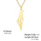 EUEAVAN Israel Palestine Map Necklaces for Women Men Stainless Steel Hebrew Star of David Pendant Jewish Jewelry Gifts Wholesale