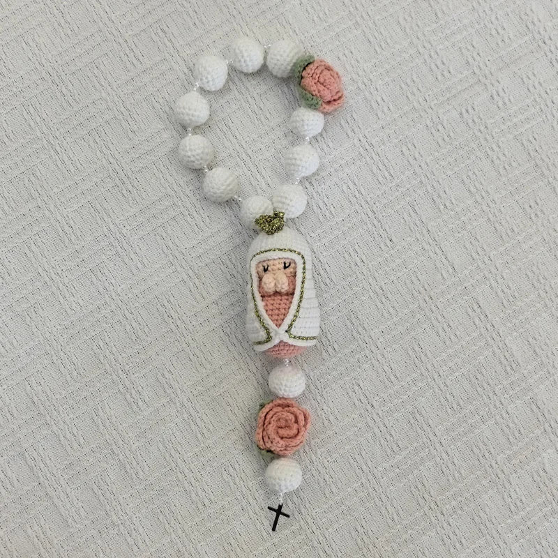 Handmade Christening Baptism wedding engagement Communion birthday Bridal Rosary with Saint Christmas Gift Home Decoration