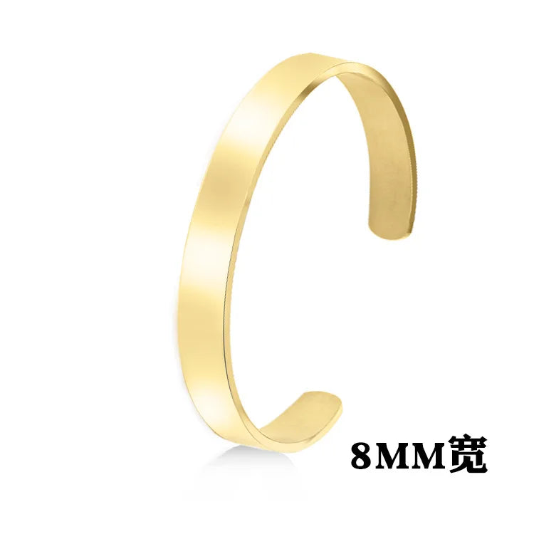 New Classic Simple Men Bracelet Open Adjustable Glossy Stainless Steel Bracelet BR1133