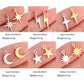 5PCS/Lot Celestial Mini Star Charms Stainless Steel Pentagram/Astral/Meteor/Moon Pendant DIY for Earring Bracelet Jewelry Making