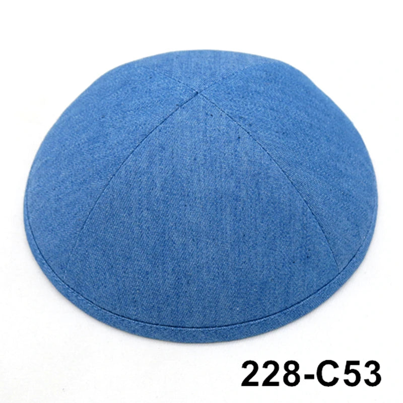 GIU 19cm Jewish Jean Denim Kippo Hats Caps Skullies Beaniest Kipa Yarmulke Kippah Dome For Wedding And Events