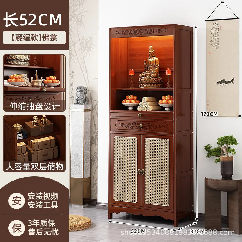 HXL Altar Incense Case Buddha Altar God of Wealth Worship Altar Table Buddha Cabinet