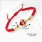 Red/Black Rope Braided Sacred Heart Shaped Crystal Cross Bracelet Classic for Men Women Lucky Religious Jewelry Party Gift