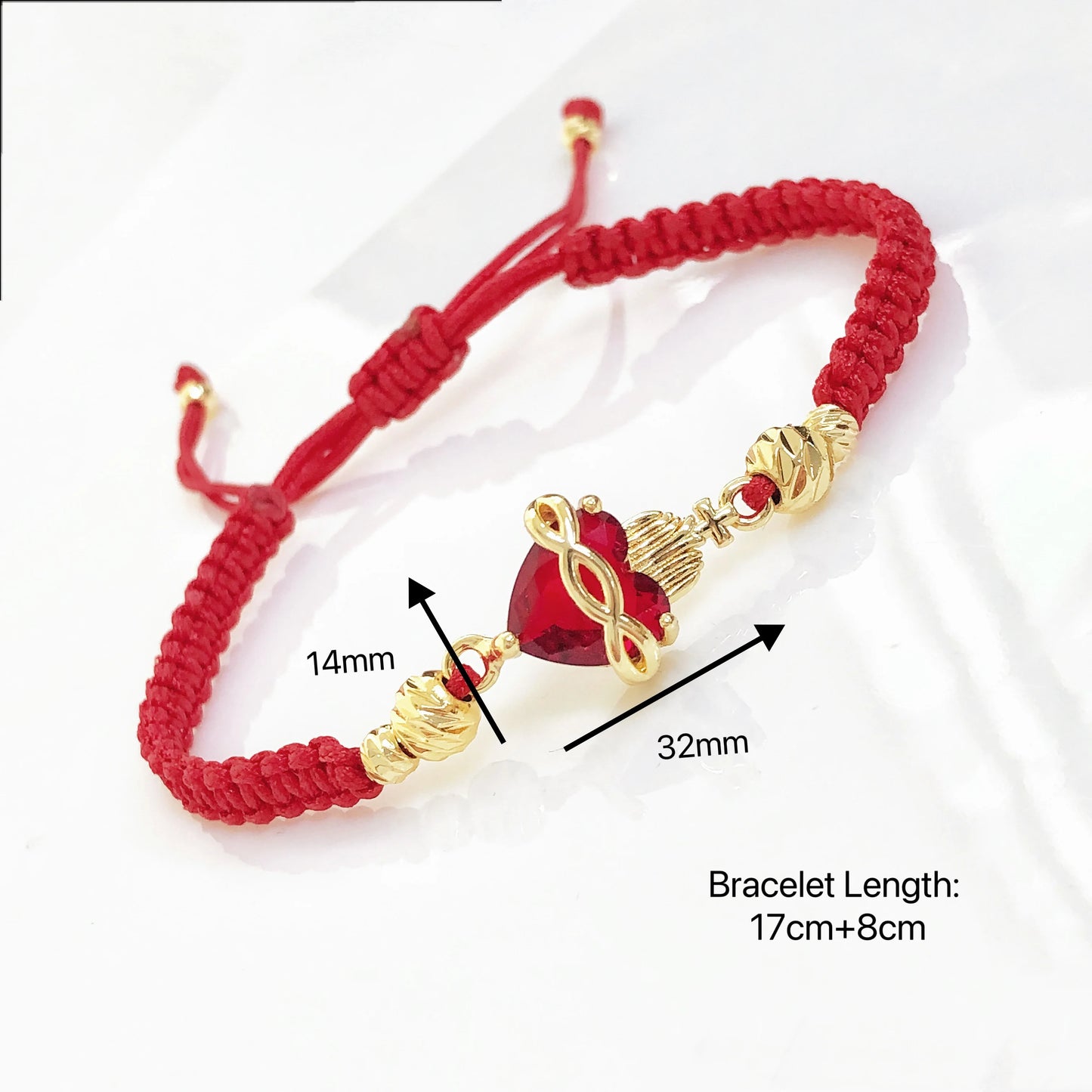 Red/Black Rope Braided Sacred Heart Shaped Crystal Cross Bracelet Classic for Men Women Lucky Religious Jewelry Party Gift