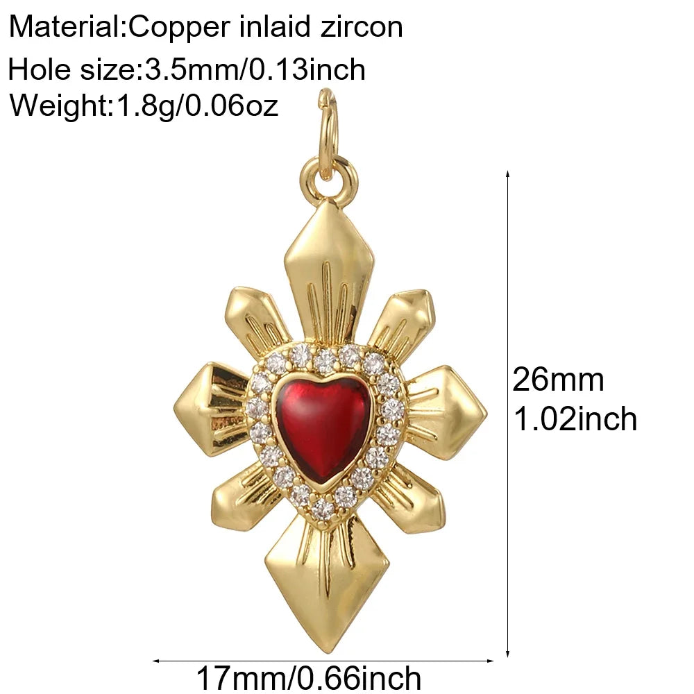 Goth Cross Chrams for Jewelry Making Supplies Golden Angel Charm Stainless Steel Long Chain Dijes Diy Necklace Earring Bracelet