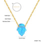 ASONSTEEL Opal Hamsa Hand Pendant Necklace Jewish Jewelry for Women Gold Color Stainless Steel Choker Pendant Jewelry Wholesale