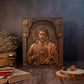 High Quality Religious Wooden Sacred Heart of Jesus Catholic Statue Plaque Wall Decor