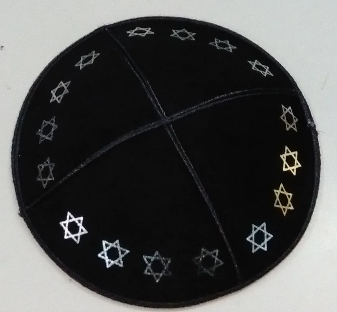 PRINTED SUEDE LEATHER KIPPAH JEWISH KIPPAH LEATHER YARMULKE KIPPAH