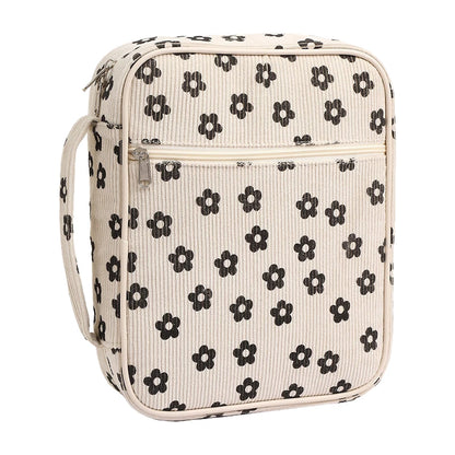 Large Bible Cover Case For Women Quilted Bible Bag Floral Bible Storage Bags With Zipper Pocket And Handle Bible Study Supplies