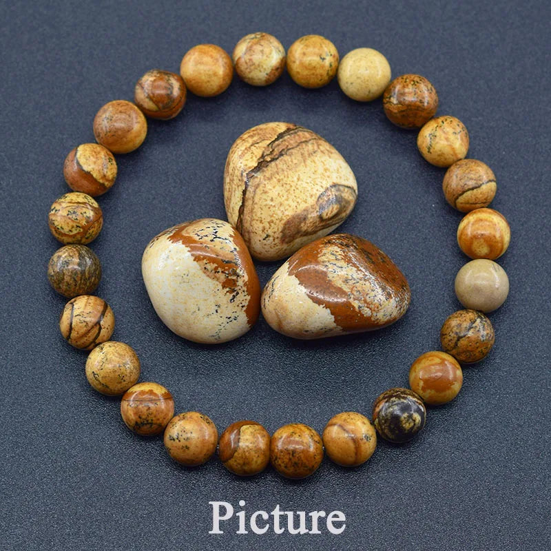 Natural Stone Real Red Jasper Prayer Bead Bracelet Women Men Rosary Stretch Elastic Bracelets Yoga Meditation Jewelry Wholesale