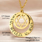 Dawapara Jewish Star of David Hebrew Shema Necklace Judaica Prayer Blessing Holy Pendant Stainless Steel Kabbalah Jewelry