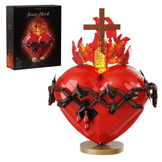 Sacred Heart of Jesus Building Block Set Home Decor Sacred Heart Prayer Room, Christian,Religious Room Decoration Gift for Adult