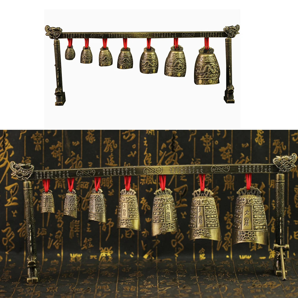Bronze Meditation Gong With 7 Decorated Bells For Yoga Sound Healing And Relaxation Chinese Musical Percussion Instrument Set