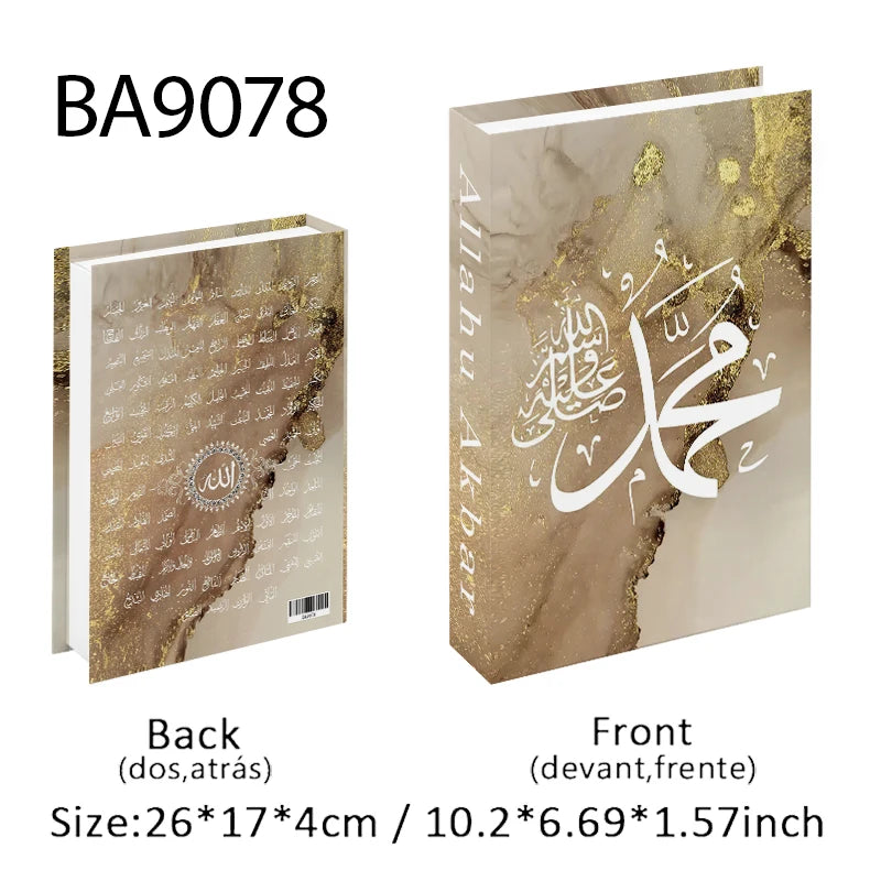 Islamic Mosque Luxury Fake Book Storage Box Kaaba Decorative Books Home Decor Coffee Table Bedroom Ornament Interior Decoration
