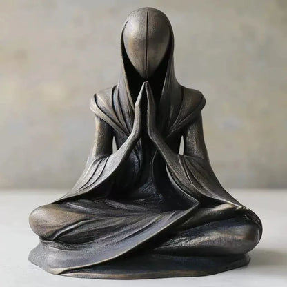 Meditation Alien Statue Resin Handmade Sculpture Yoga Zen Desktop Decor Unique Gift For Home Office Meditation Decorations