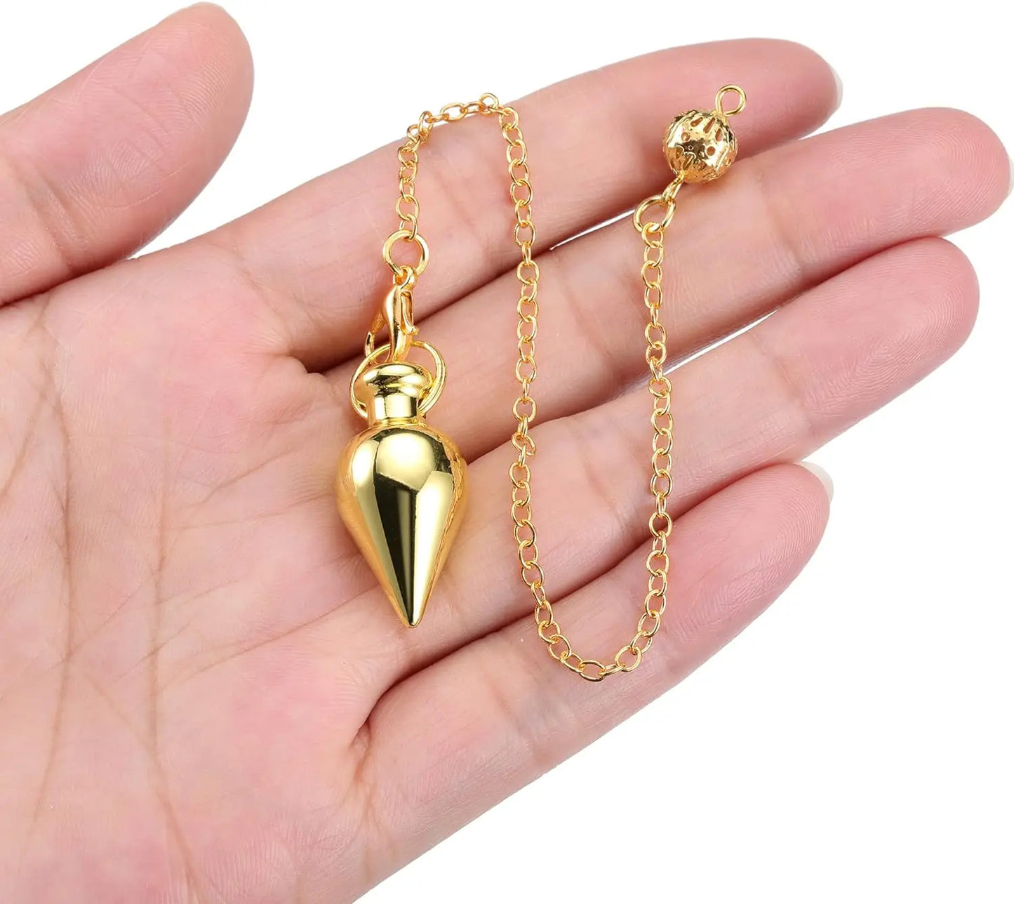 Silver Color Copper Metal Pendulum for Dowsing Divination Energy Reiki Healing Pointed Meditation Witch Spiritual Pendulos X092