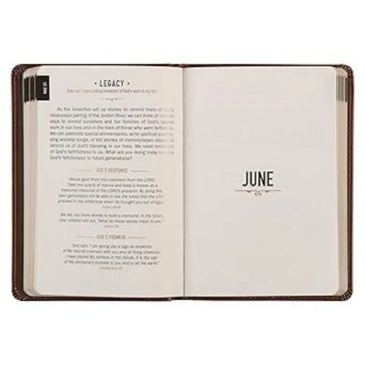 One Minute With God Daily Prayer Book for Men, 365-Day Brown Leather Devotional Journal, Christian Gift for Fathers & Brothers