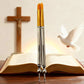Gold Silver Plated Orthodox Liturgical Brush with Cross Top for Church Chrism Anointing Religious Devotion Christian Gift